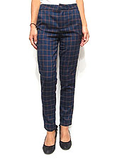 Pants155 Checkered Twill Sleek Pants/Navy