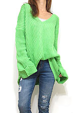 Knit213 Bias Seam Off-Shoulder Knitted Top/Lime