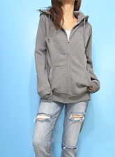 Outer087 Basic Zip-Up Hoody/ Heather Grey