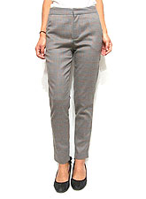 Pants154 Checkered Twill Sleek Pants/Grey