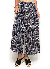 Pants179 Assymetric Layered Skirt Pants/Navy