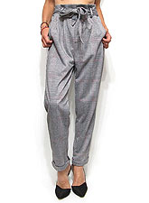 Pants227 Plaid Tapered Easy Pants/Light Grey