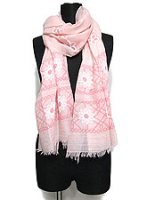 Scarf125 Daisy Print Stole/ Pink