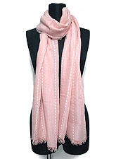 Scarf129 Soft Feel Maxi Stole with Stitches/Dusty Pink
