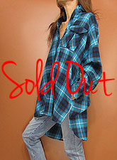 Tops805 Oversized Soft Flannel Plaid Shird/Blue