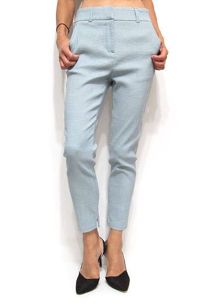 Pants205 Comfy Relaxed Skinny Ankle Pants/Blue